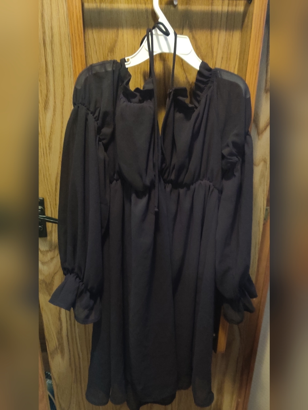 by together you and I size small black short flowy dress with long  sleeves and